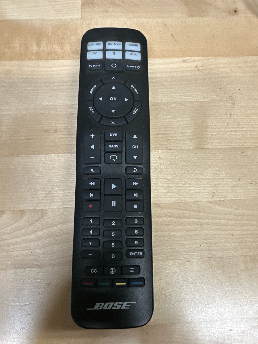 Bose Black Remote with Multicolor Function Buttons